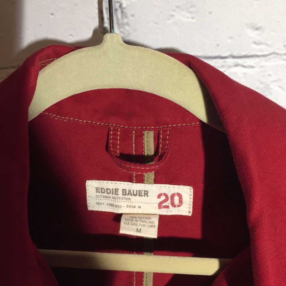 Eddie Bauer 100% cotton red jacket Sz M - Picture 5 of 8